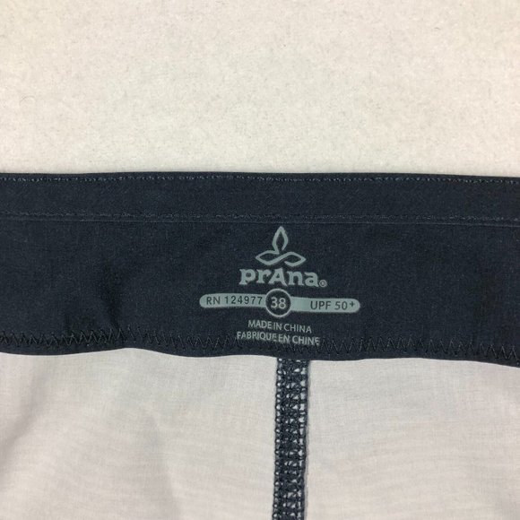 Prana Mens 38 UPF 50+ Swim Shorts Blue Graphic Print Outdoors Summer - Picture 7 of 8